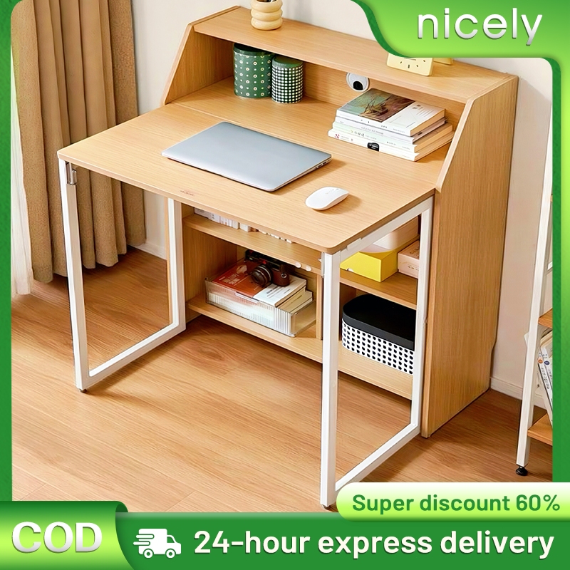 Heavy Duty Folding Table Removable Study Table Computer Table Space ...