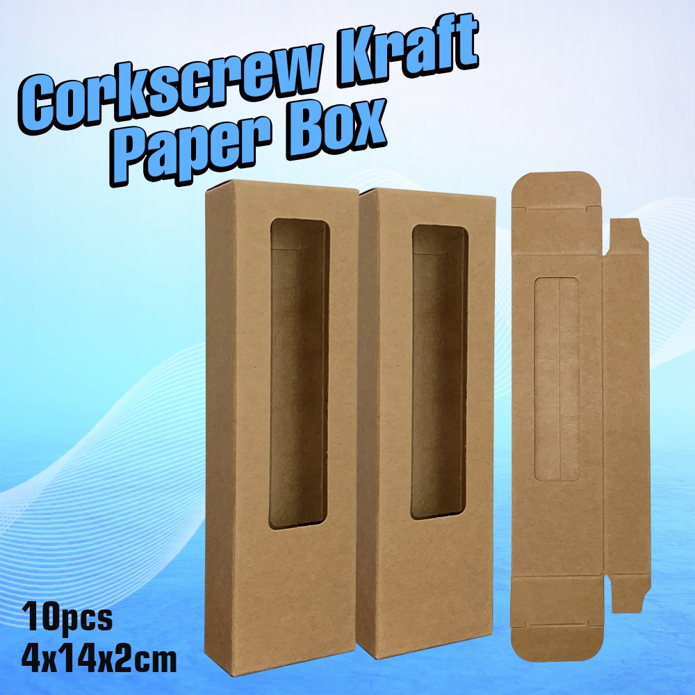 Corkscrew Kraft Box 10pcs Window Paper Box for Corkscrew Giveaways ...