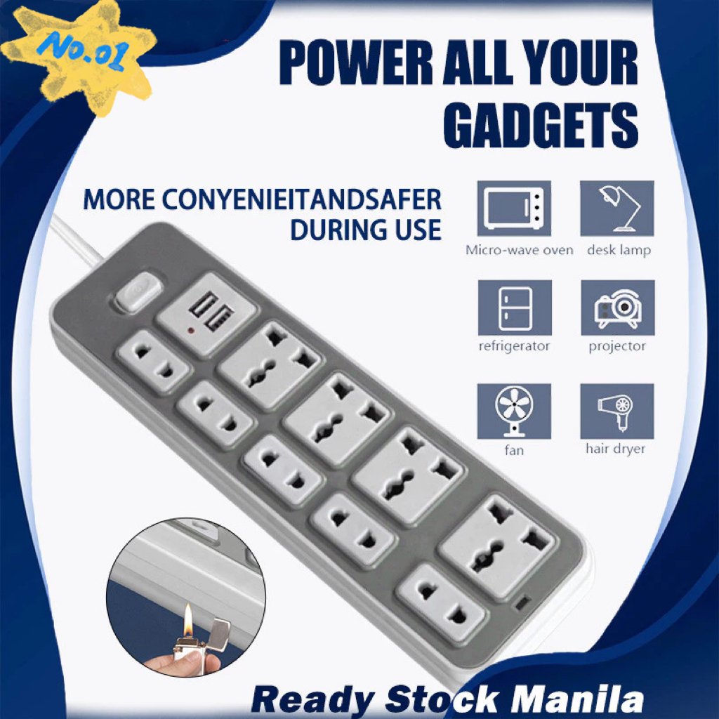 1.5 meters Extension Outlets Socket Plug with USB Power Socket Line ...