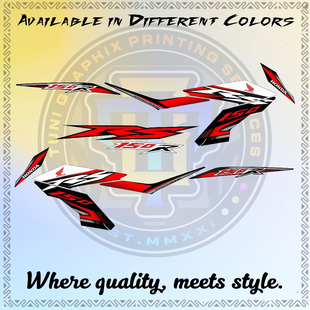 RS 150 FI DECALS (R150 STOCK DECALS) - PREMIUM LAMINATED STICKER ...