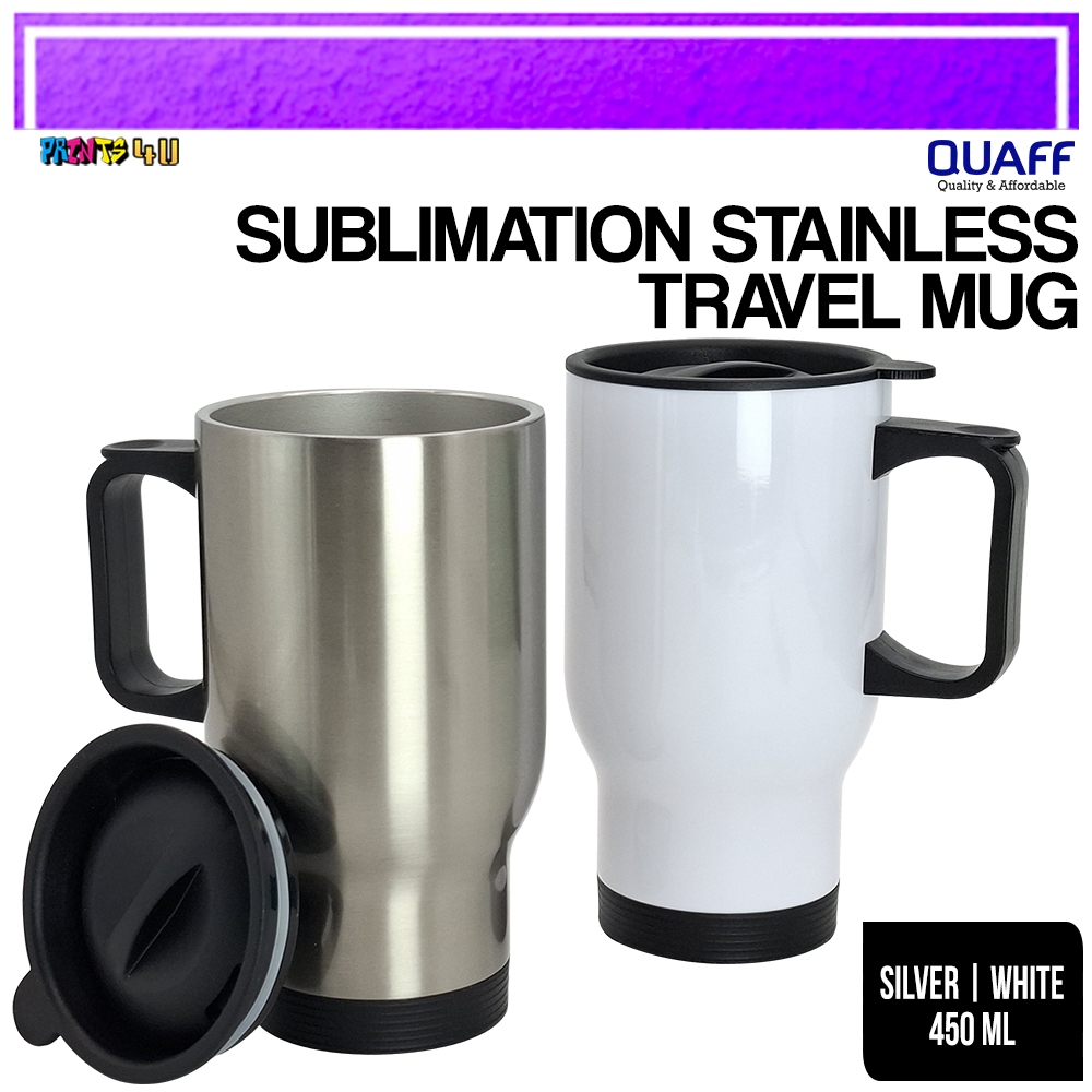 Quaff Sublimation Stainless Steel Travel Mug 450ml Cars Printable White ...