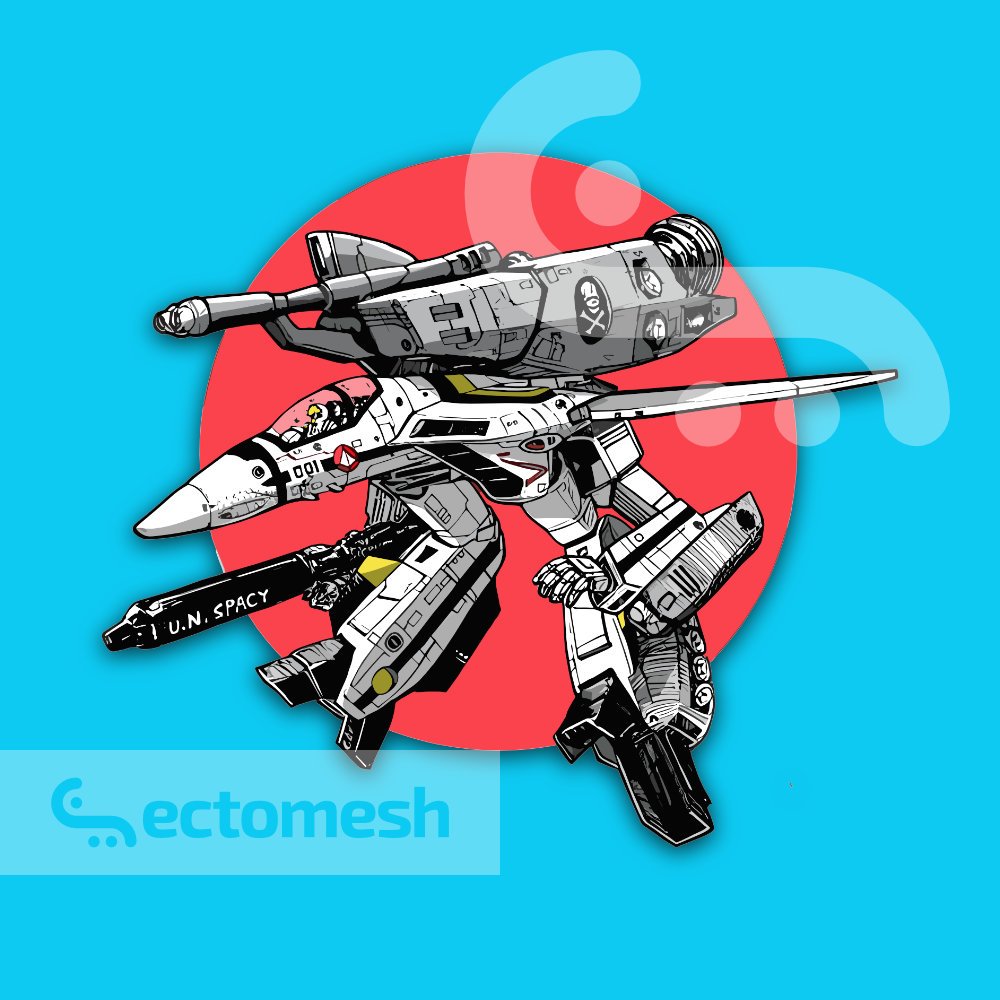 Valkyrie Gerwalk Mode - Macross Vinyl Waterproof Sticker by EctoMesh ...