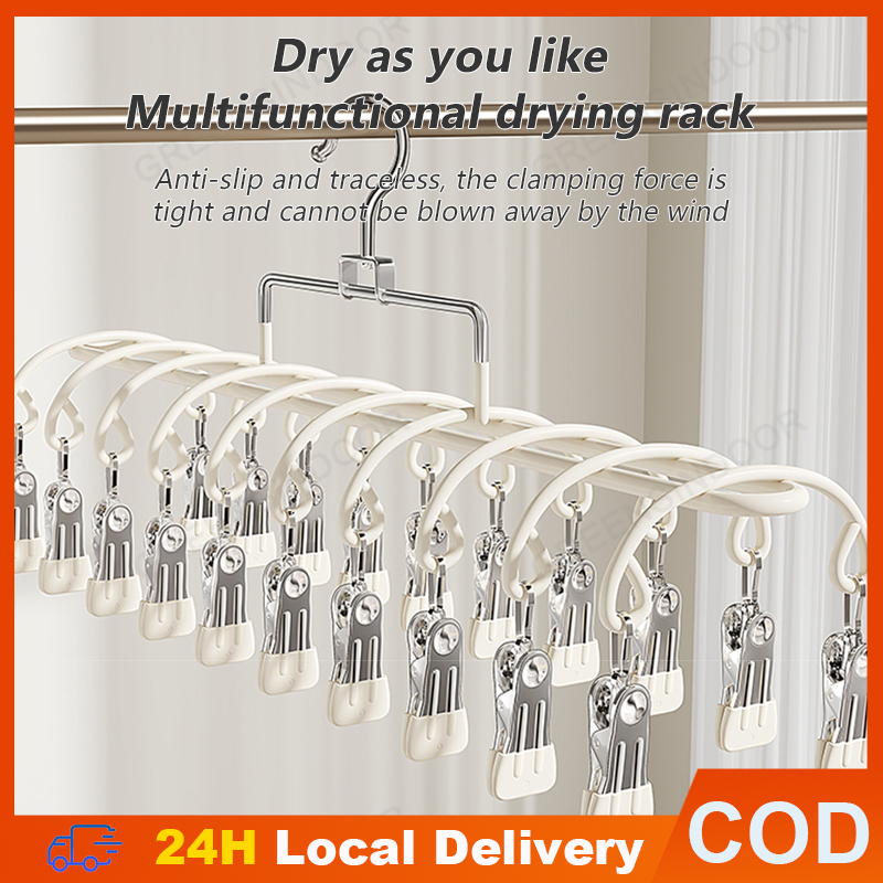 Stainless steel clothespins socks drying rack household multi-clip ...