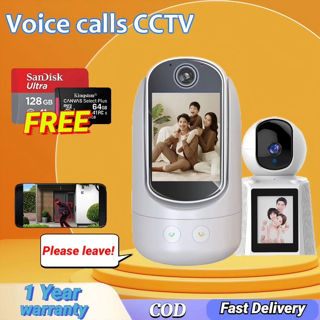 Smart CCTV Camera Two-Way Video Call 10MP 2.8 Inch Screen Night Vision ...
