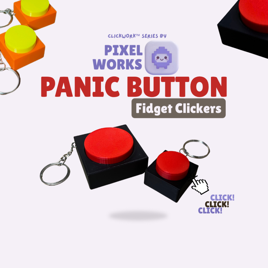Fidget Panic Button Clicker Keychain Keyboard Clicky Key Chain | Shopee ...