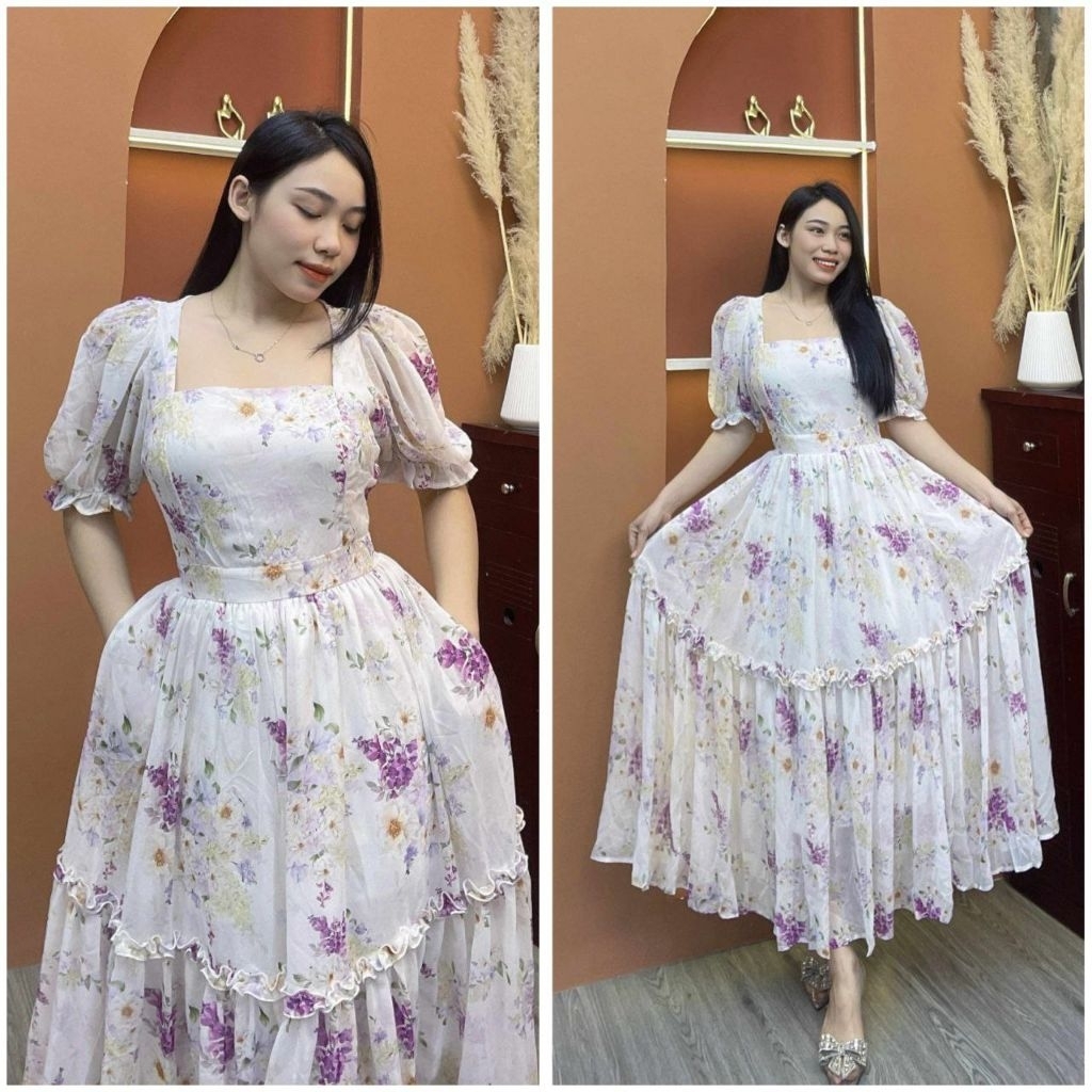 sachin and babi light blue dress New Retro Fairy Chiffon Long Dress Ladies White Elegant French Party  Mid-length Dress Puff Sleeves Casual Ladies-Apricot,M : Amazon.nl: Fashion