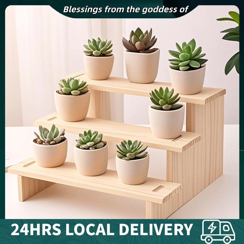 Wood Display Riser Stand Wooden Display Shelf Multilayer Reveal Frame ...