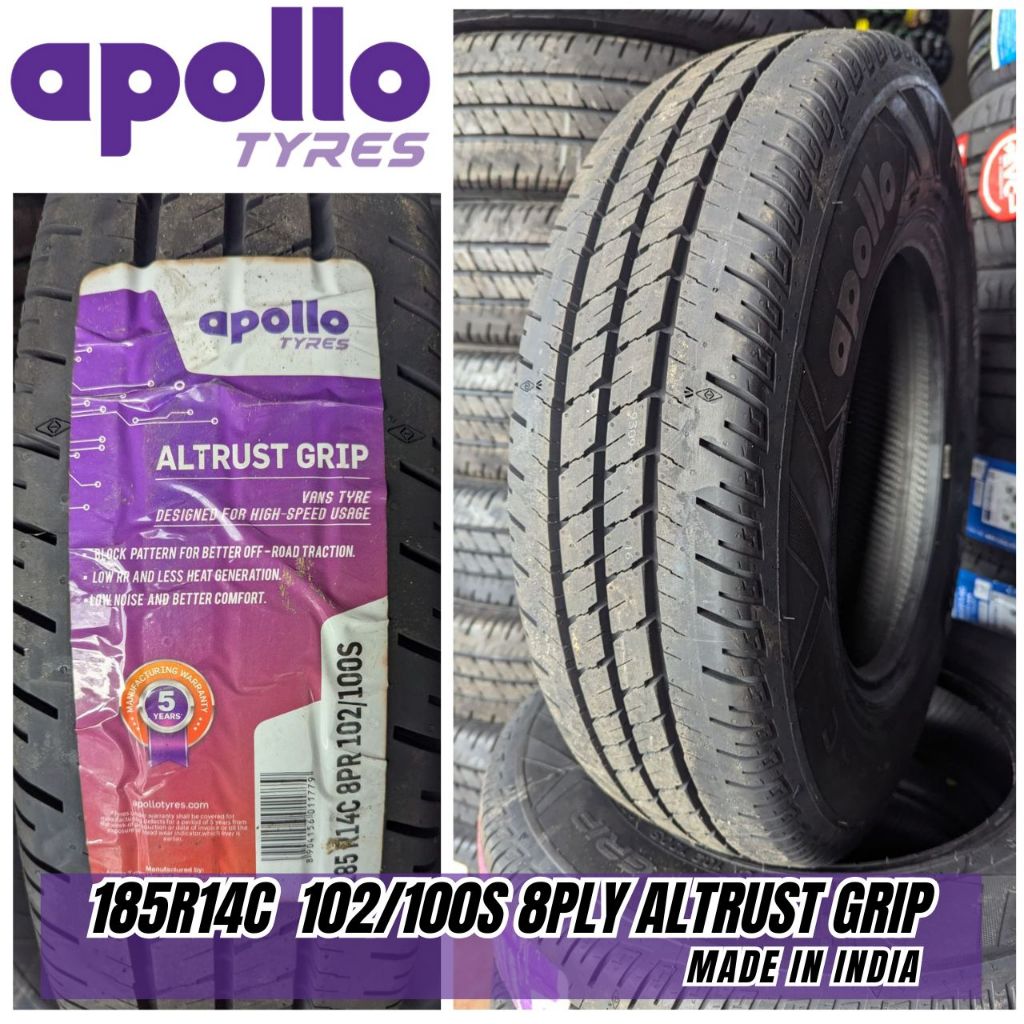 APOLLO TYRES 185R14C 195R14C 195R15C ALTRUST GRIP 8PLY COMMERCIAL USE ...