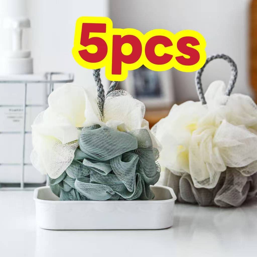 (SHI) 5pcs Ultra-Soft Mesh Bath Loofah Sponge for Gentle Exfoliation ...