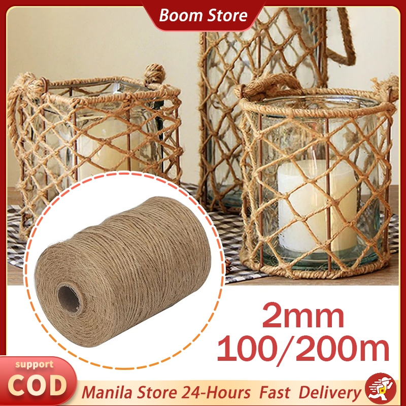 100/200m Ribbon Jute String Rope For Gift Wrapping Floristry Packing ...