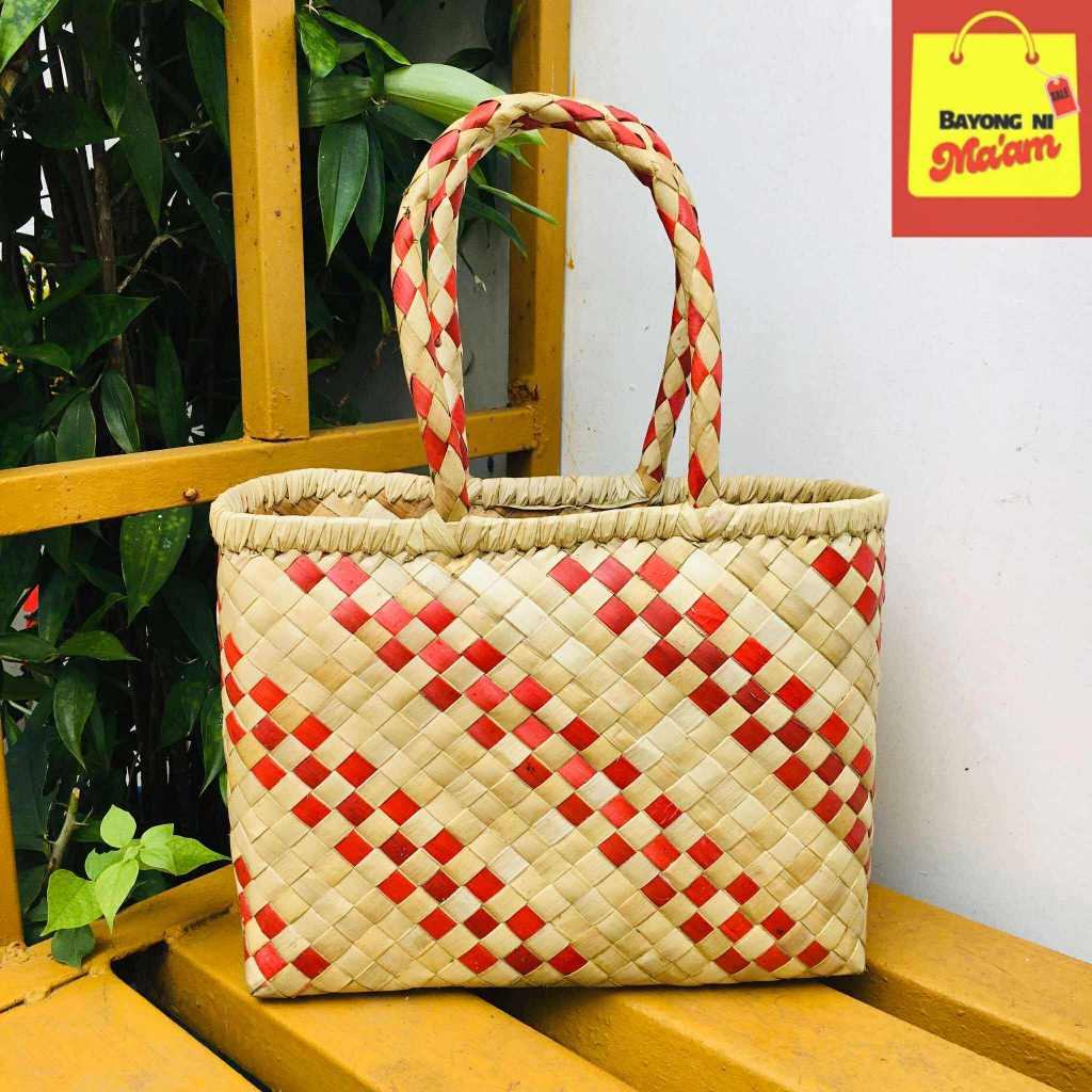 BAYONG NI MA'AM: New! Red Pattern Bayong Bag || Vibrant Native Bayong ...