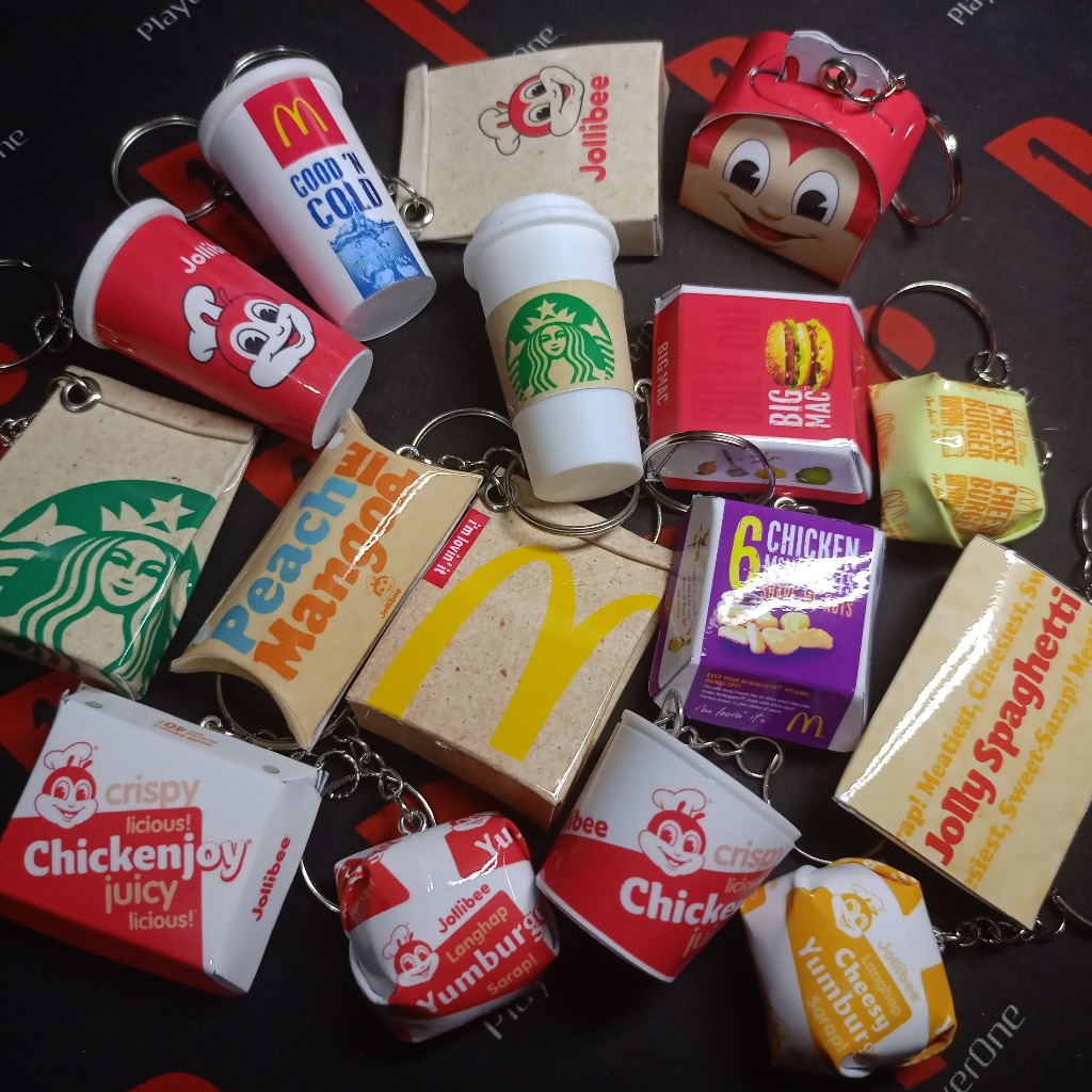Jollibee McDonalds Starbucks 3D Miniature Charms Keychain (collections ...