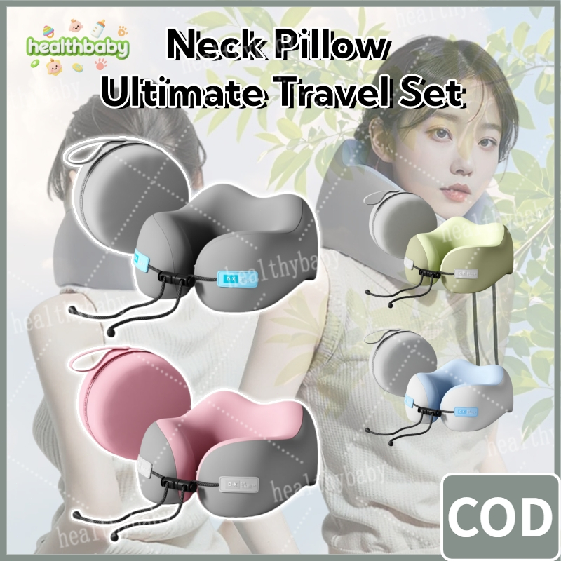 Neck Pillow Ultimate Travel Set - Portable U-Shape Memory Foam M-Shape ...