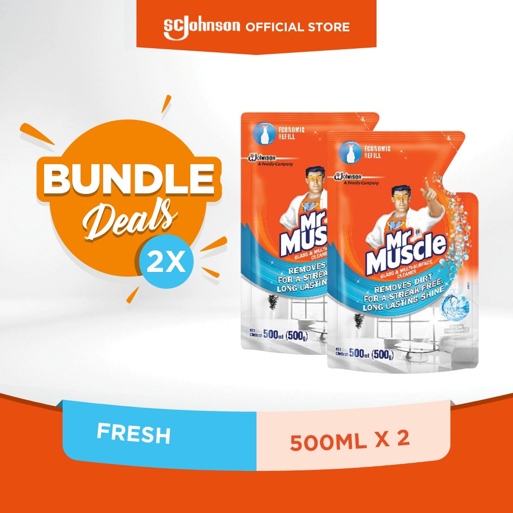Mr. Muscle Glass and Multi-Surface Cleaner 500ml Refill - Fresh ...