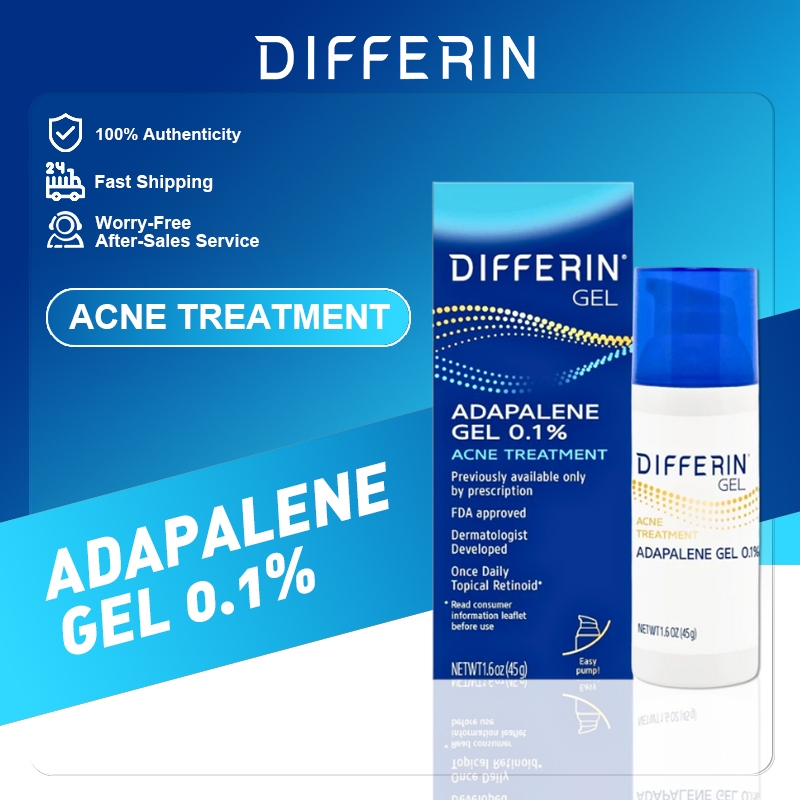 Differin Acne Treatment Gel 45g Retinoid Treatment For Face With 0.1% ...