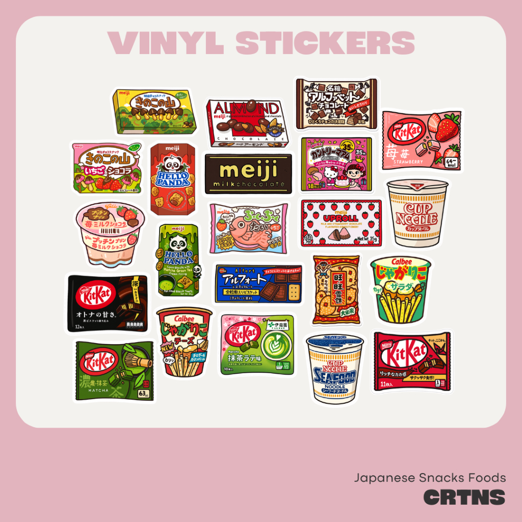 Japanese Snacks Food Stickers | Vinyl Waterproof Matte Sticker | Japan ...