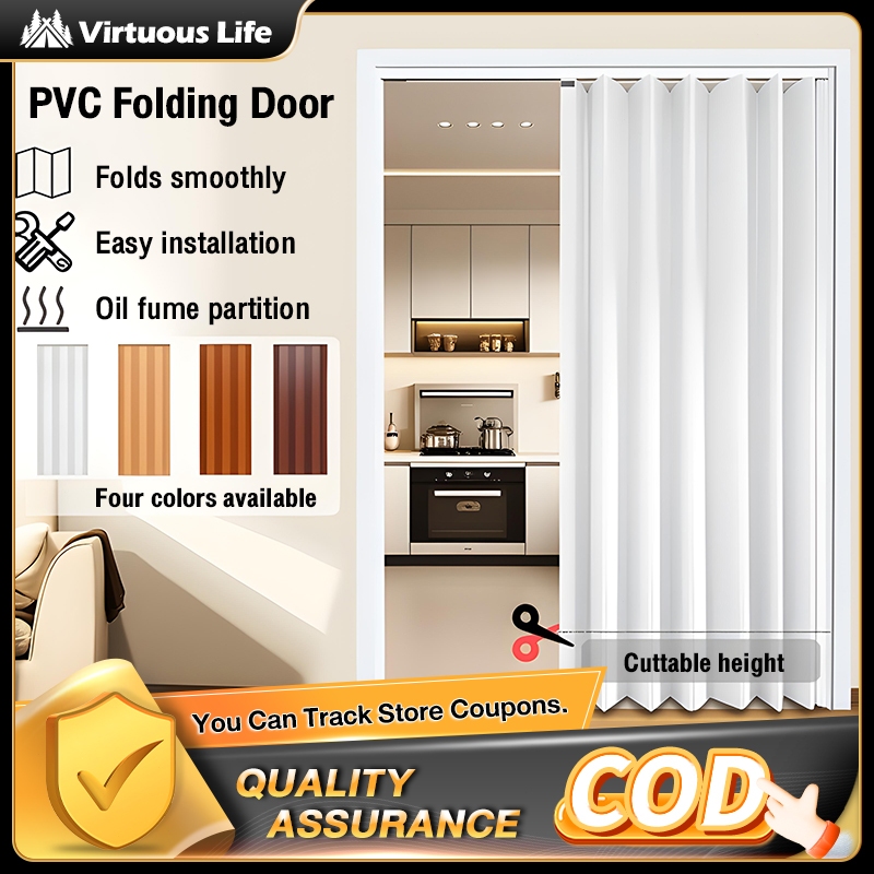PVC folding door partition for bathroom and kitchen, no drilling ...
