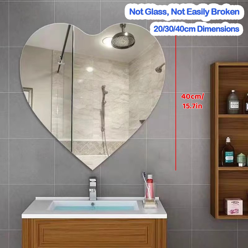 20/30/40cm HD Self-Adhesive Mirror Stickers Bathroom Mirror Sticker ...