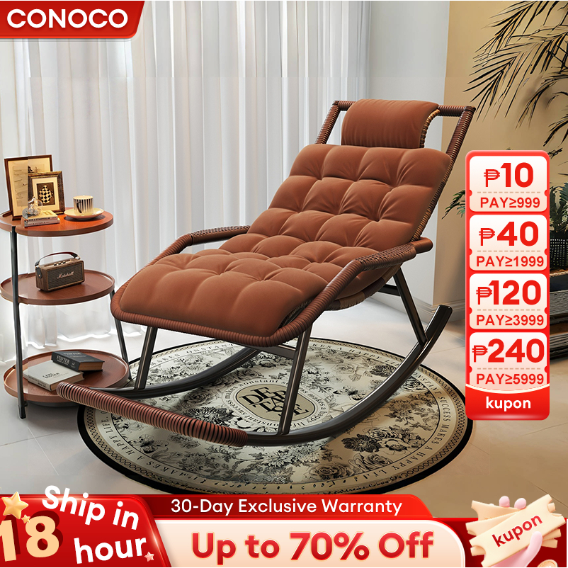CONOCO Rattan Rocking Chair Heavy Duty With Ergonomic Design outdoor ...