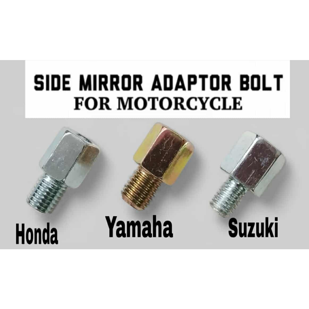 UNIVERSAL SIDE MIRROR ADAPTOR BOLT ALLOY SCREW NUT FOR (HONDA/YAMAHA ...