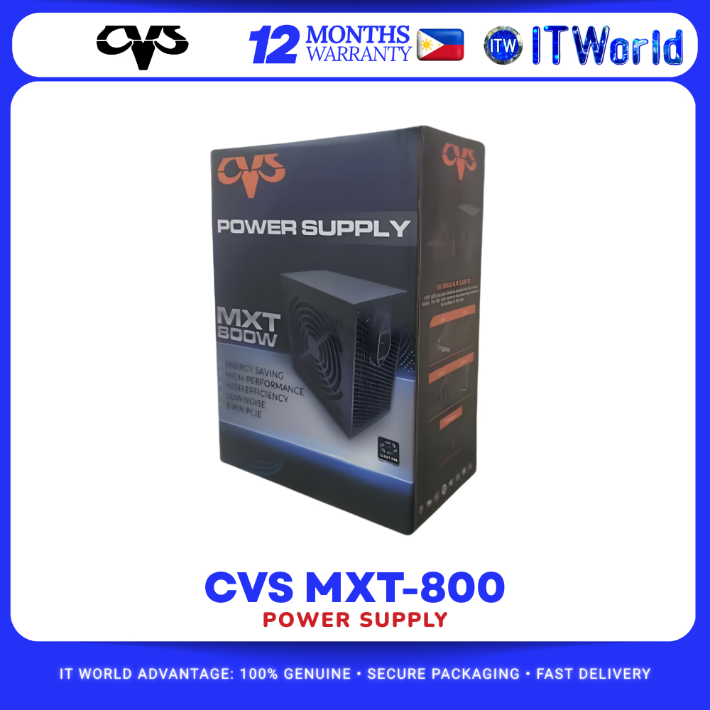 CVS MXT 800W ATX Power Supply 80 Plus Long Cable for Desktop itw ...