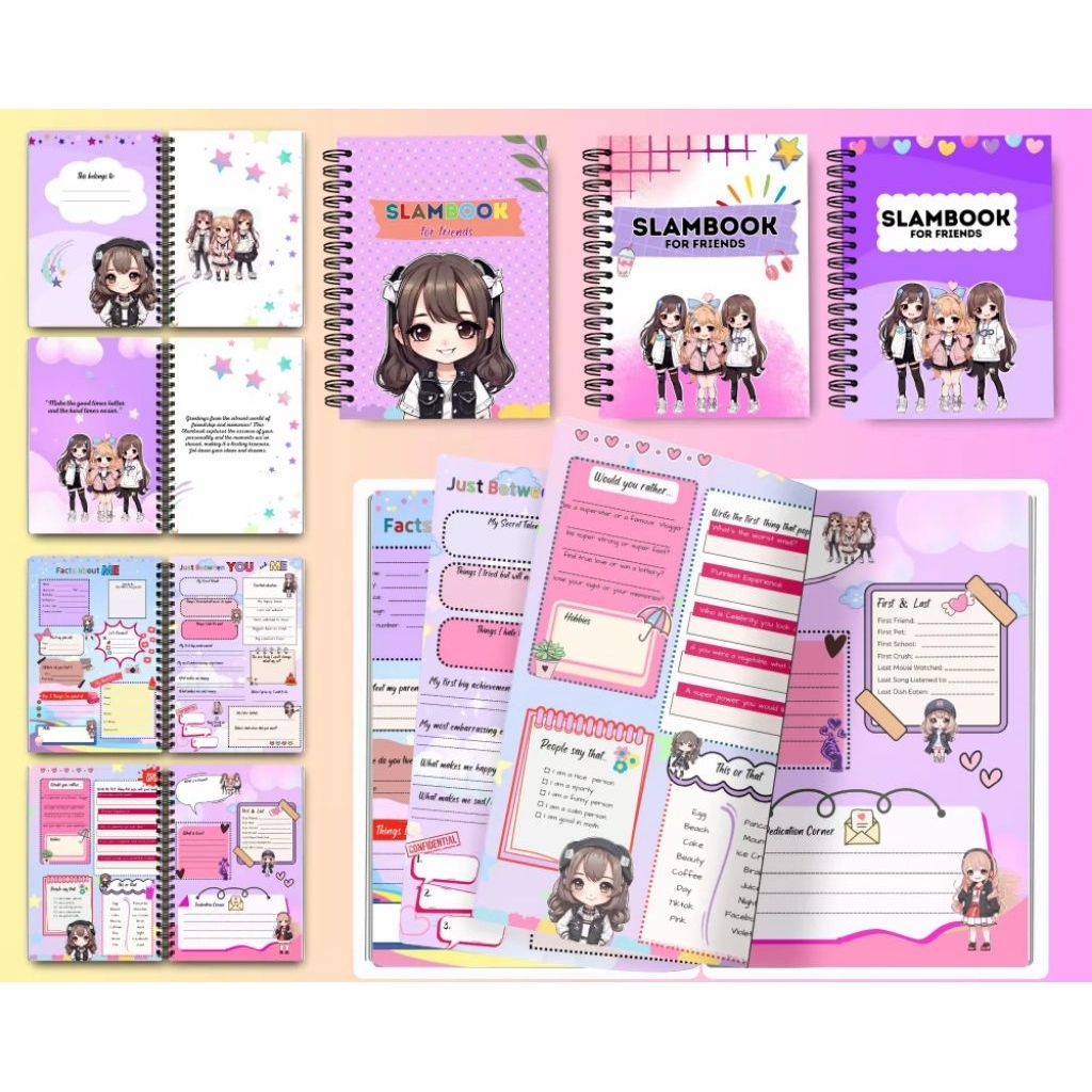CHIBI GIRL EDITION SLAMBOOK FOR FRIENDS | Shopee Philippines