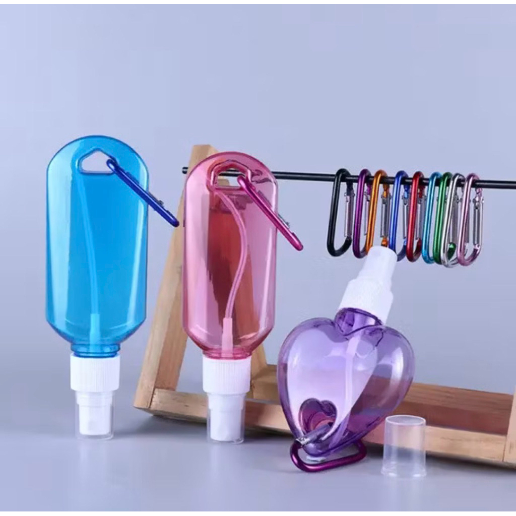 60ML Refillable Alcohol Spray Bottle Oval Shape with Keychain Portable ...