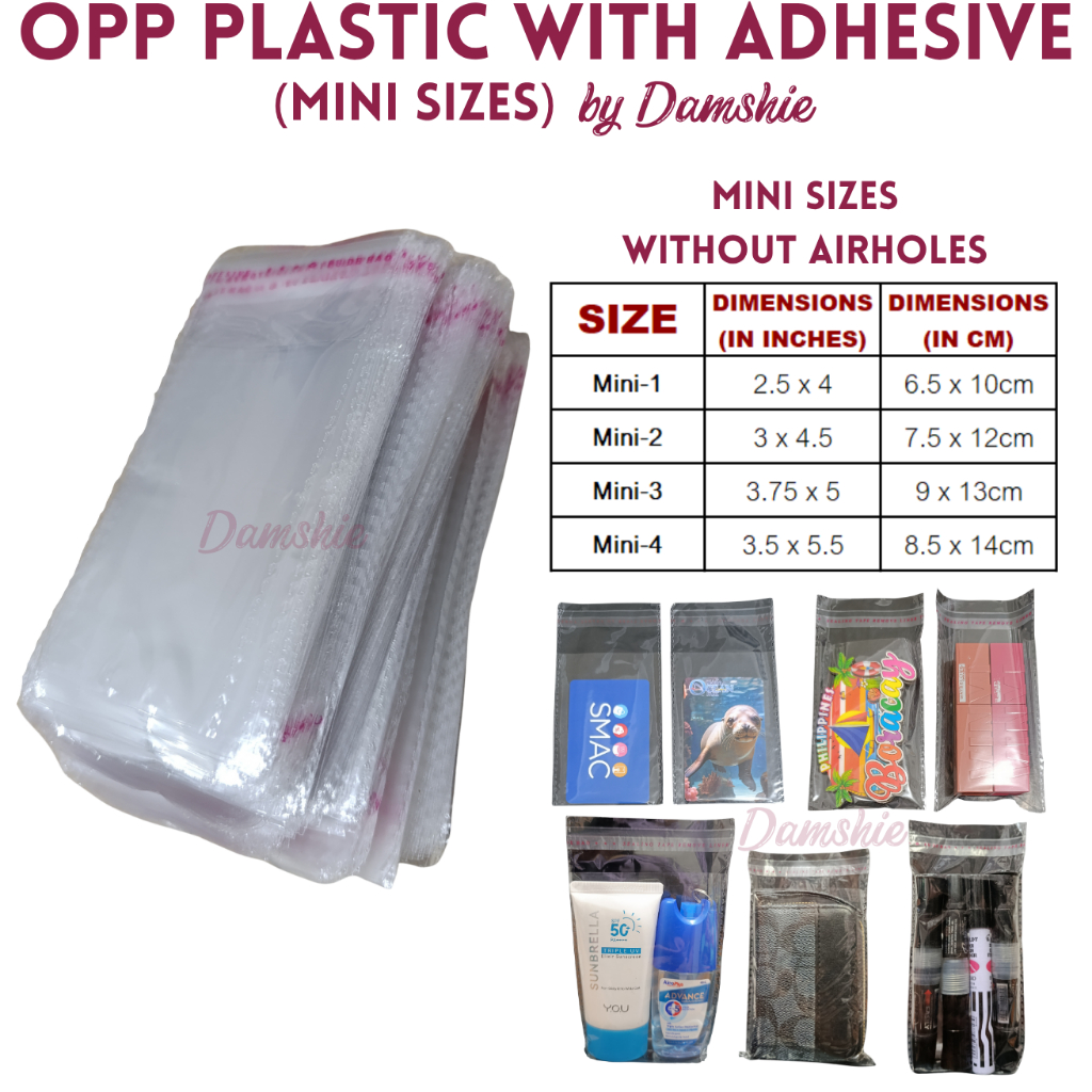 50/100pcs Mini Sizes OPP Plastic with Self-Adhesive Tape Seal for ...