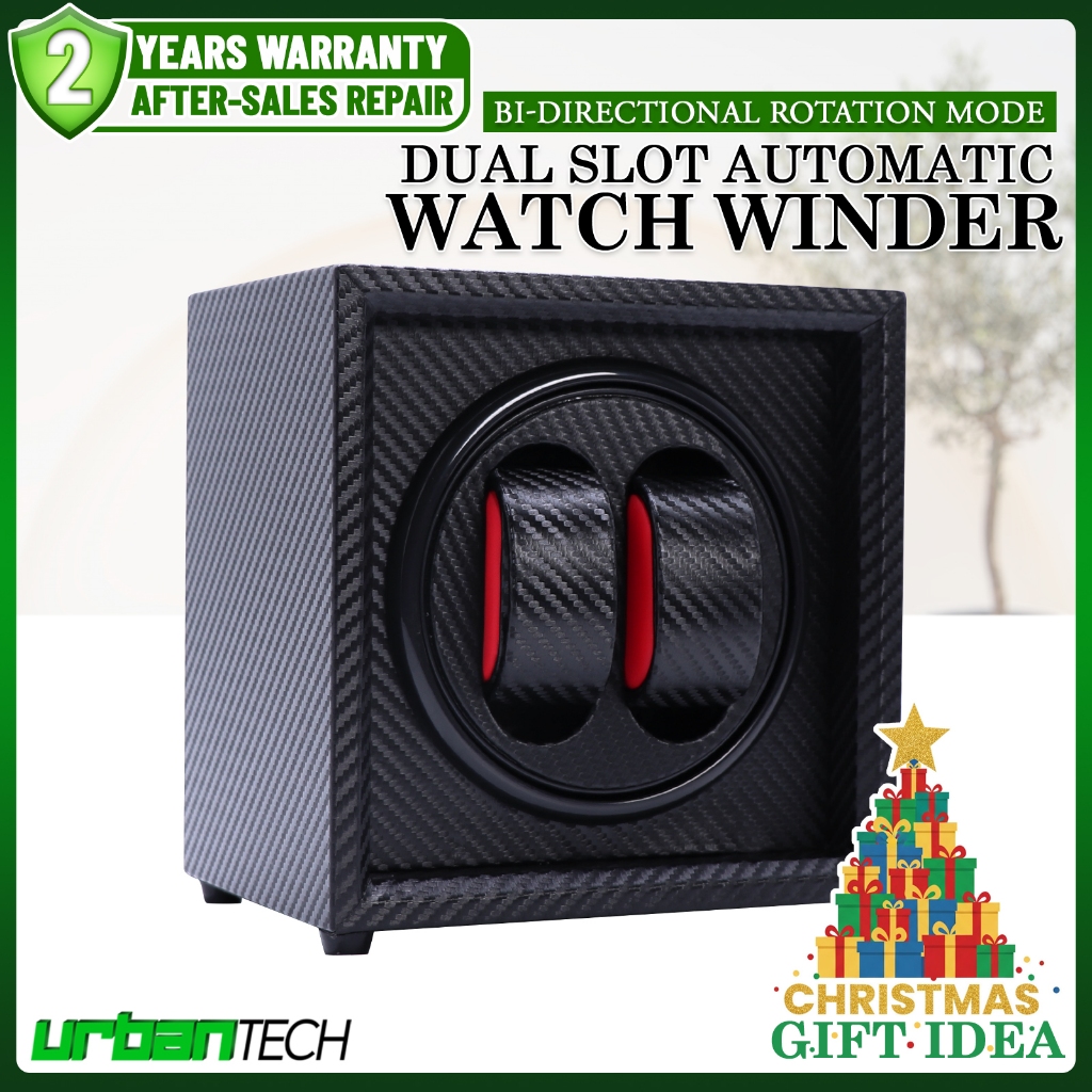 Dual Slot Automatic Watch Winder Bi-directional Rotation Watch Storage ...