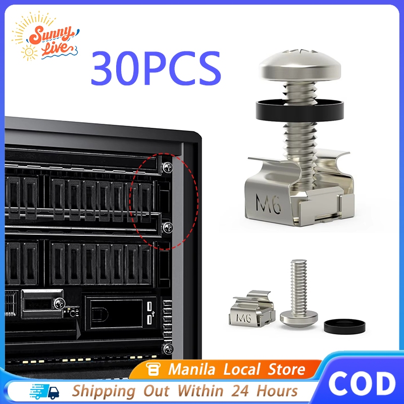 30pcs Network Server Rack Mount Cage Nut Screws And Washers For Server ...