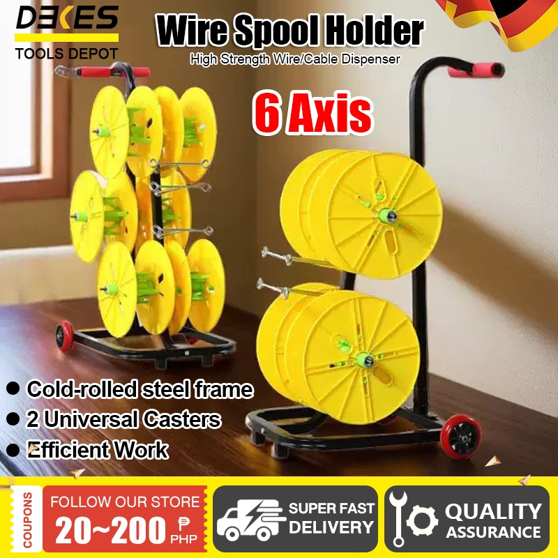 DEKES Wire Spool Rack,Spool Dispenser with Pulley and Handle,Heavy Duty ...
