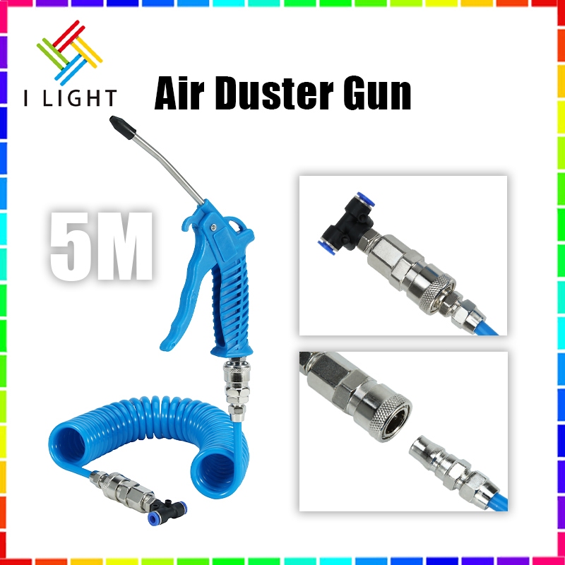 (Fast Delivery)Air Blow Gun Set 5 Meter Spring Hose Air Duster Gun ...