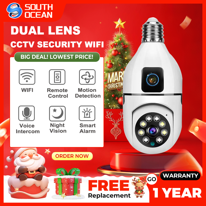 4MP V380 Pro CCTV Bulb Camera No Need Wifi Dual Lens With Voice Auto ...