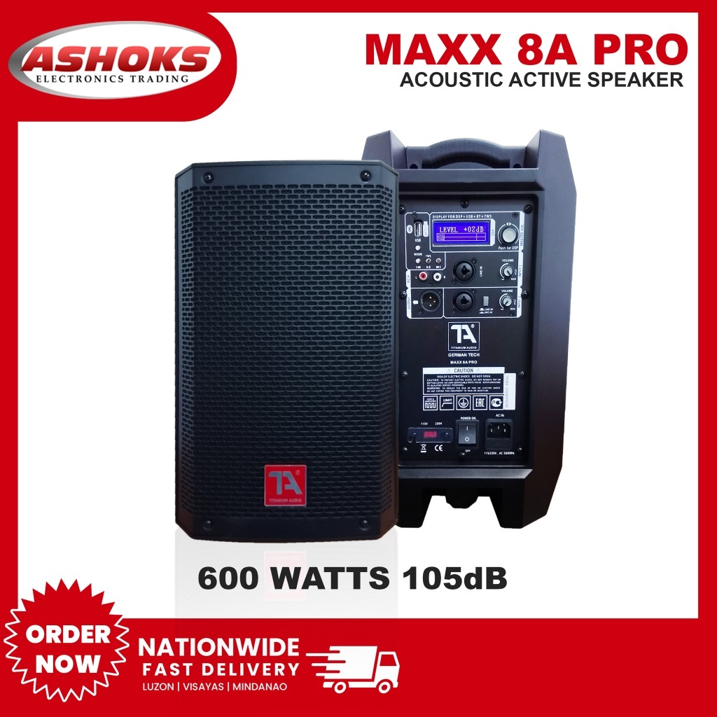 Titanium Audio Maxx 8A Pro 8 inch Active Speaker 600W | Shopee Philippines