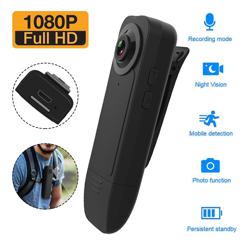 HD 1080P Body Camera With Audio Recording Night Vision Motion detection ...