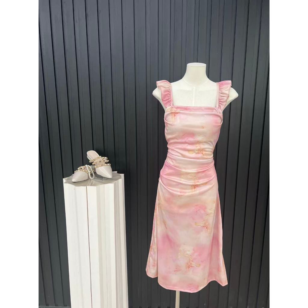 sachin and babi light blue dress Fairy, man and studio for magic and isolated, happy male person with wings  and pretend costume. Pink Cosplay, fun and plus size model, dress up or  Stock Photo