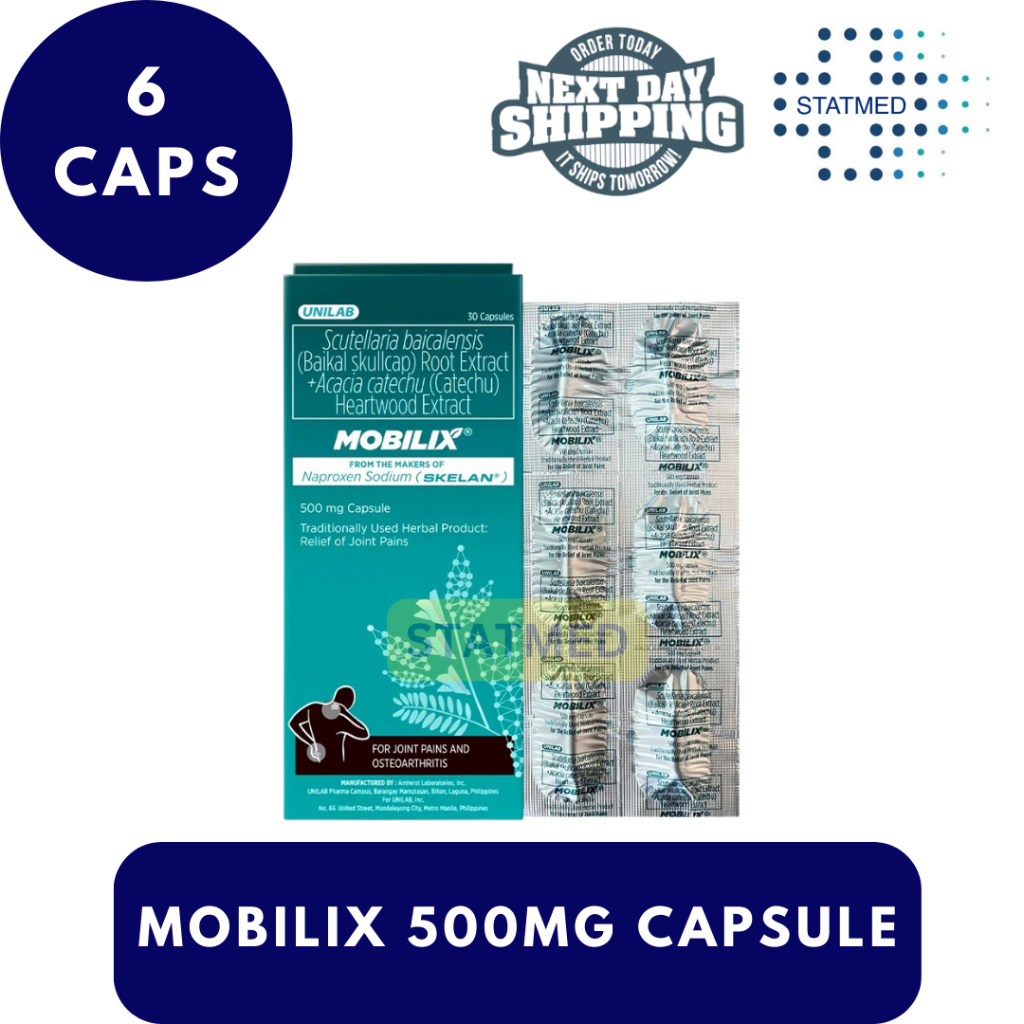 Mobilix 500mg Capsule for Osteoarthritis & Joint Pain- 6 Caps | Shopee ...