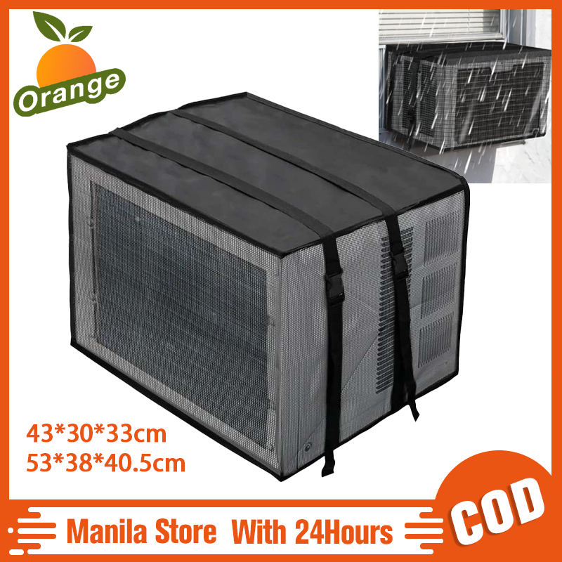Aircon Outdoor Cover Black Dustproof Ac Cover Waterproof Mesh Central ...