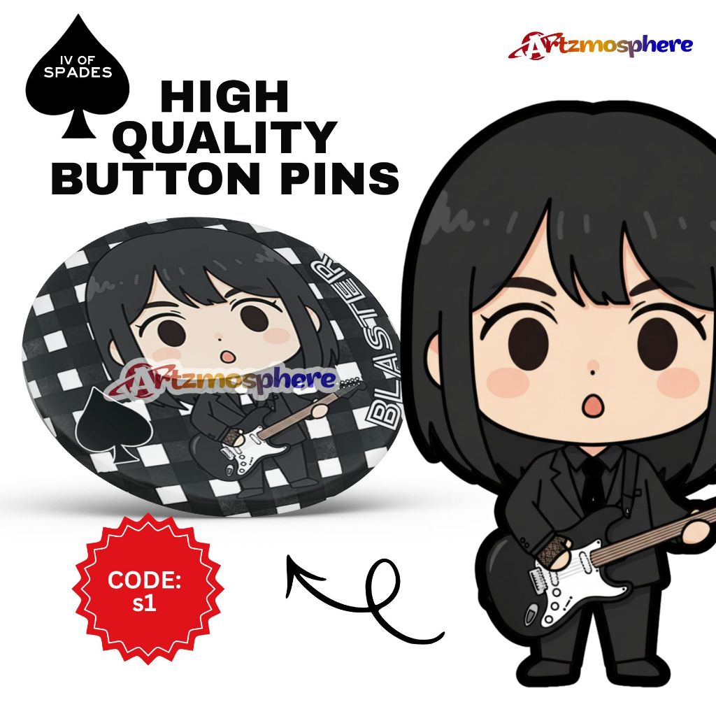 IV OF SPADES HIGH QUALITY CHIBI BUTTON PINS ZILD UNIQUE BLASTER BADJAO ...
