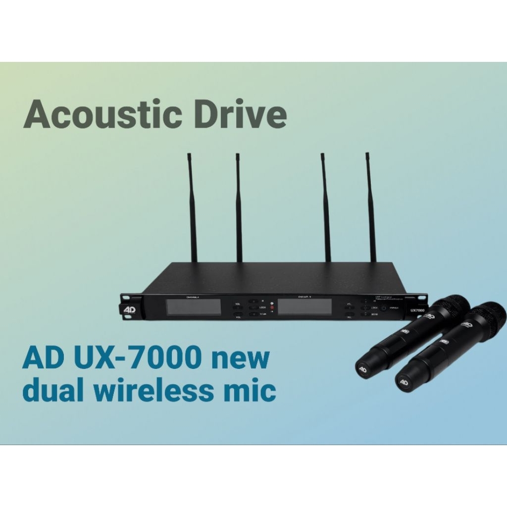 AD UX-7000 DUAL WIRELESS MICROPHONE MIC | Shopee Philippines