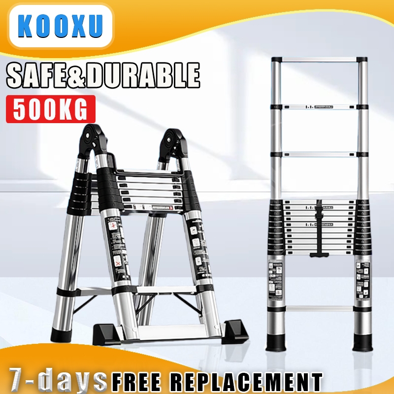 Telescopic Ladder Foldable Stainless steel Heavy Duty Step Ladder 500KG ...