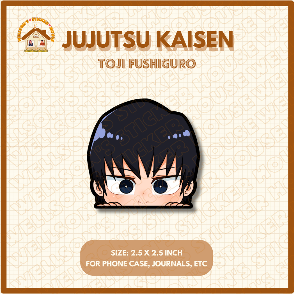 Anime Jujutsu Kaisen Toji Fushiguro Vinyl Waterproof Matte Side Peeker ...