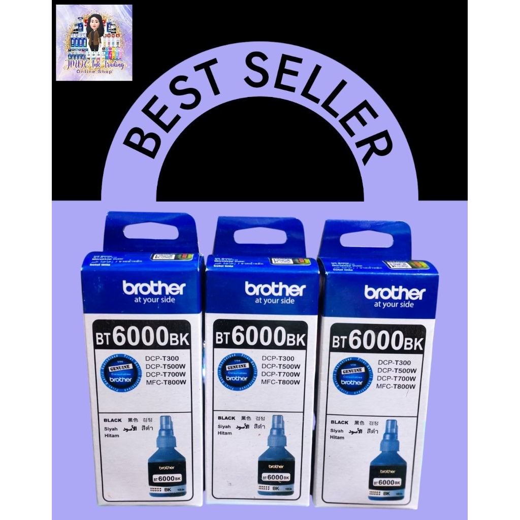 BT6000BK (Black) Genuine Brother Ink Refill for DCP-T300 / DCP-T500W ...