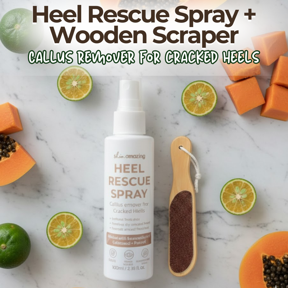 Skin Amazing Heel Rescue Callus Spray + Wooden Scraper for Softening ...