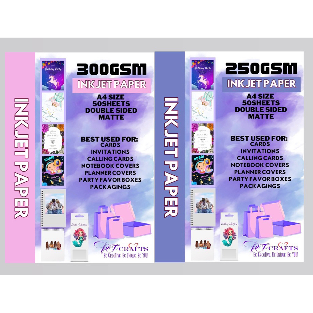PF Crafts White paper 250/300gsm for invitations ,calling card ...
