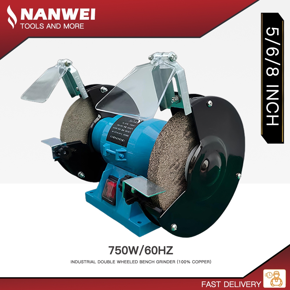 Bench Grinder Machine 8" Inch 750W with Wheel Polishing Buffing ...