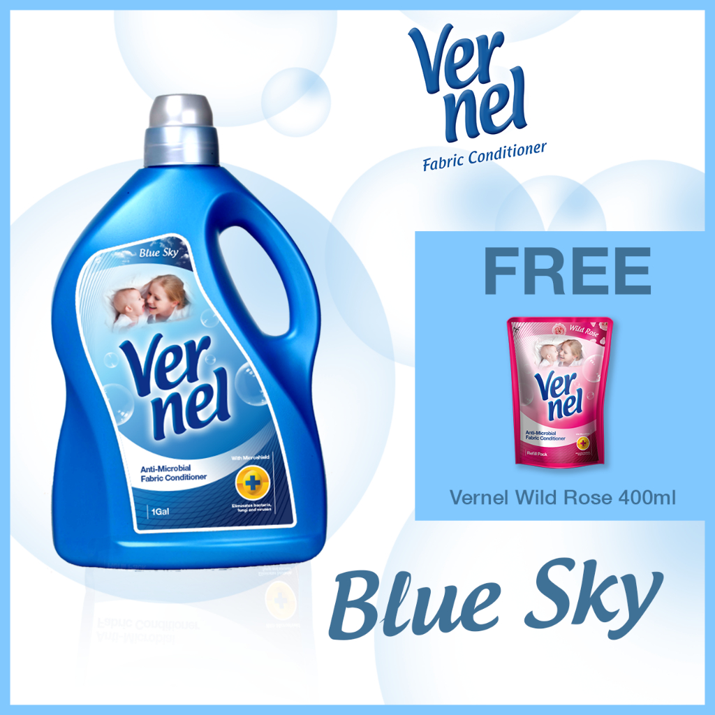 Vernel Blue Sky Fabric Conditioner 1 Gallon (Promo) | Shopee Philippines