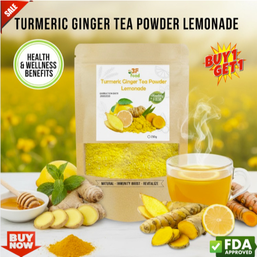 [BUY 1 GET 1 FREE] Ginger and Turmeric Lemon Flavored Tea Powder, aids ...