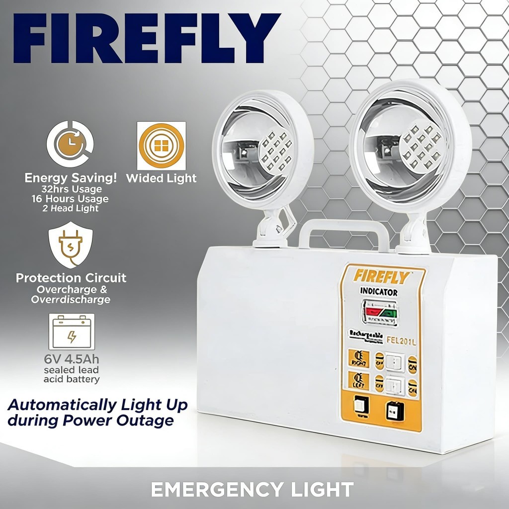 COD Firefly Rechargeable Twinhead Emergency Lamp - FEL201L | Shopee ...