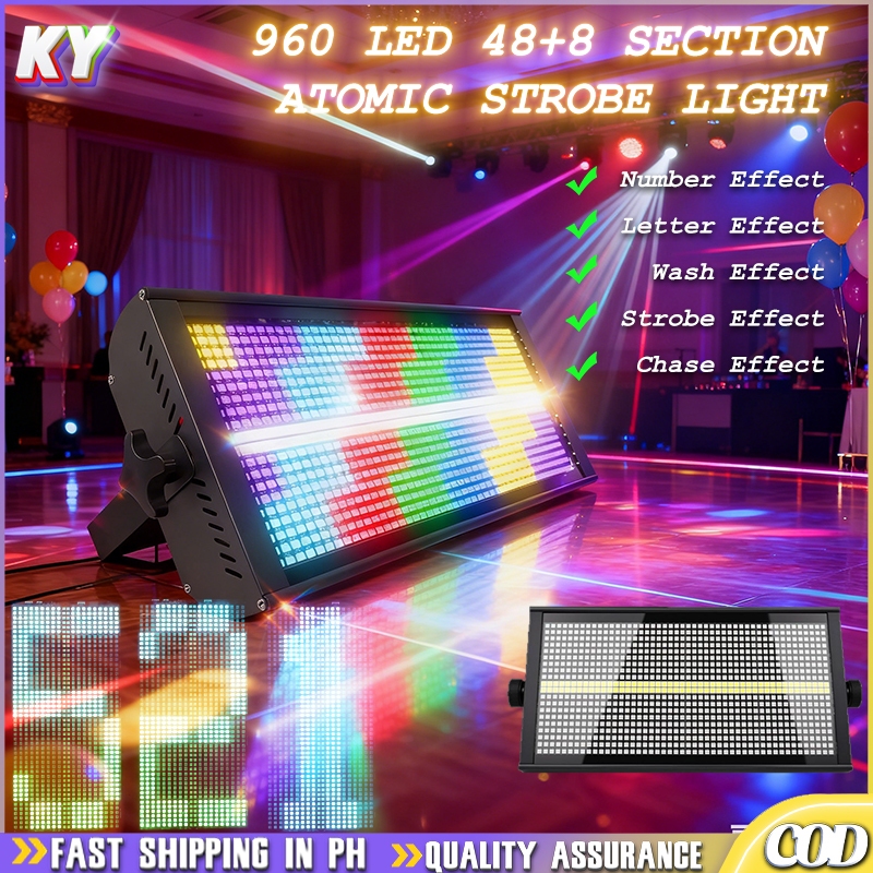KAIY 960 LED Stage Atomic Strobe Light RGB Stormy Lights 48+8 Flash ...